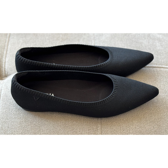 Vivaia Aria 5 Pointed Toe Flats Black Comfort Shoes 41.5, US 10 - Picture 7 of 12
